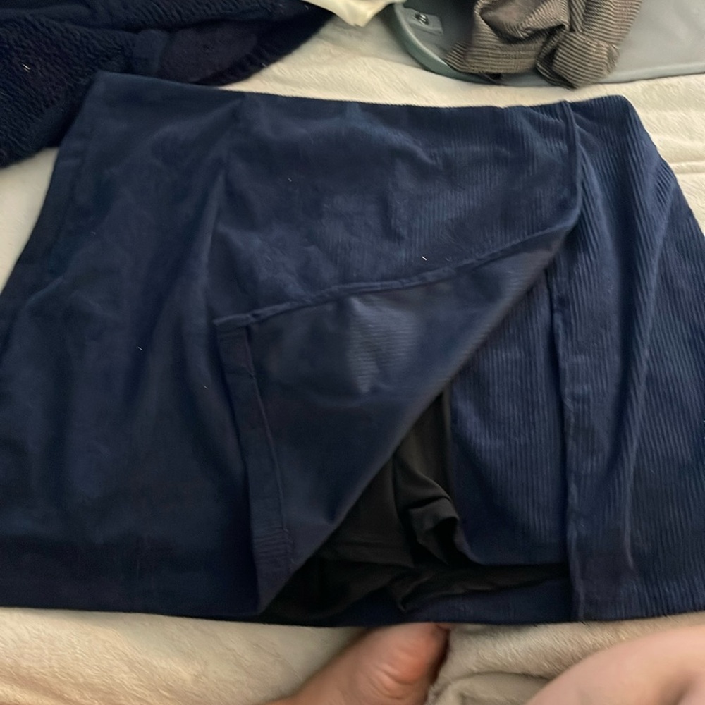Navy blue corduroy skirt